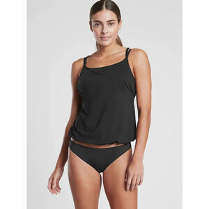 NWT 34 B/C Black Athleta Seascape Bra Cup Sea Scape Blousy Tankini Top $74